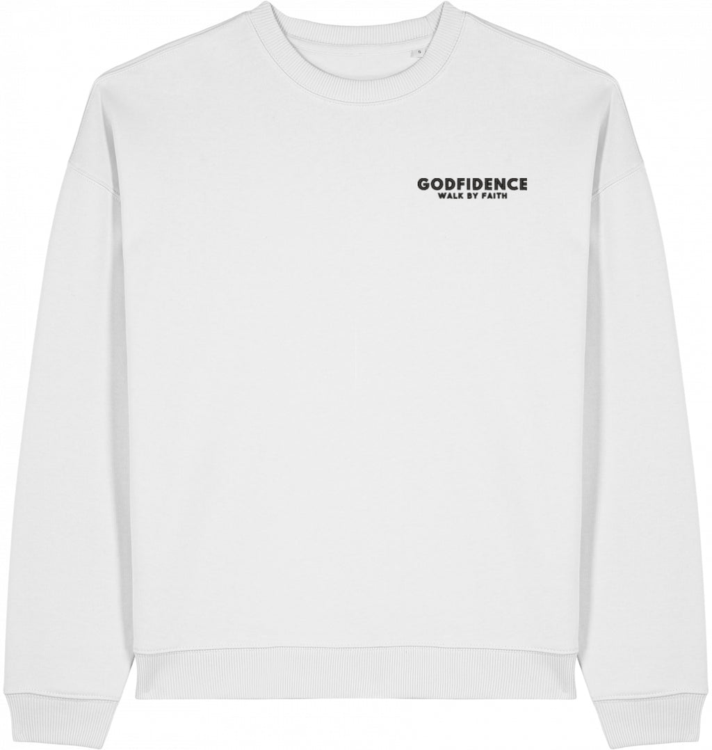 GODFIDENCE WALK BY FAITH STICK SWEATER WEIß