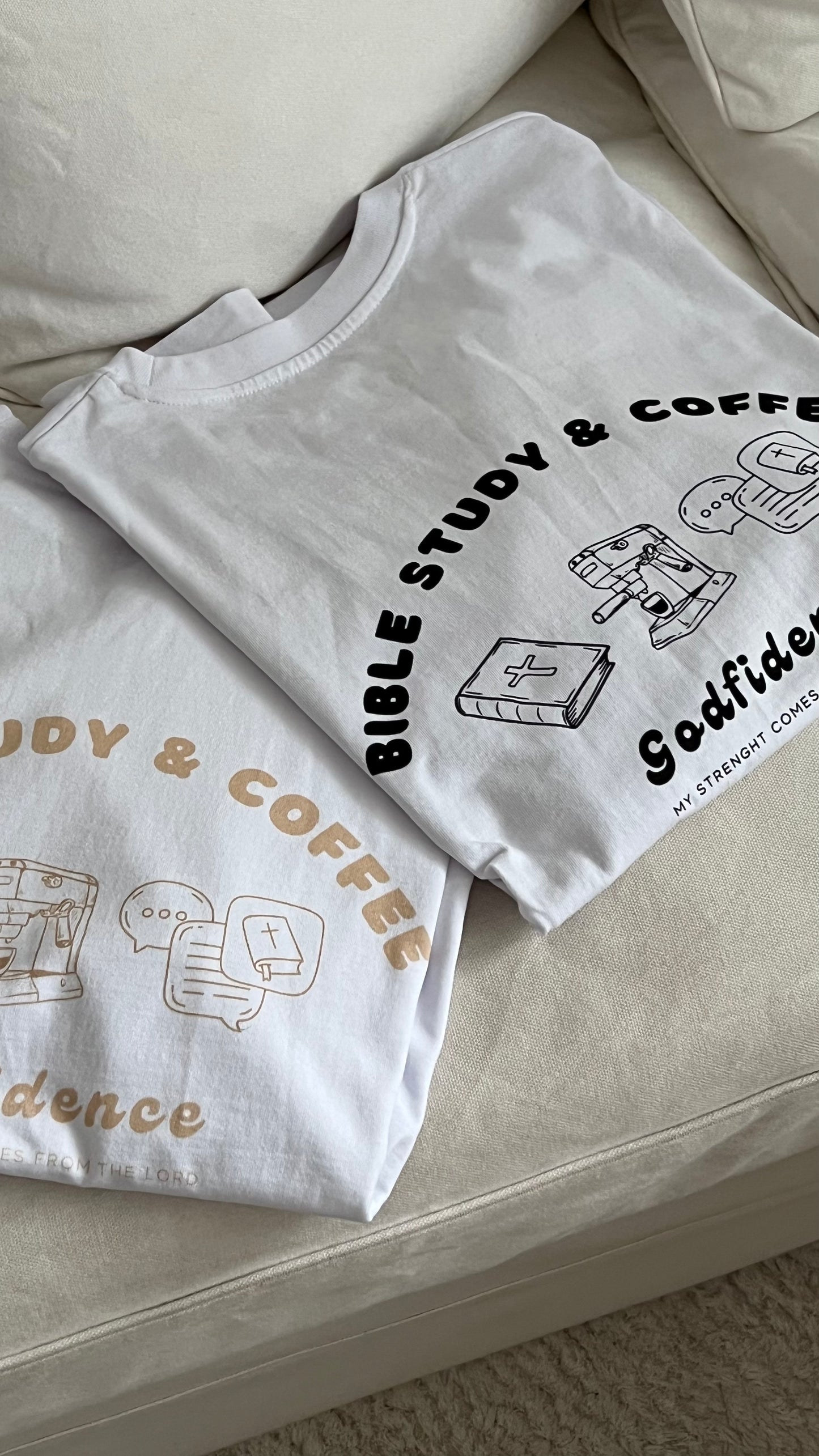 BIBLE STUDY & COFFEE TSHIRT WEIß