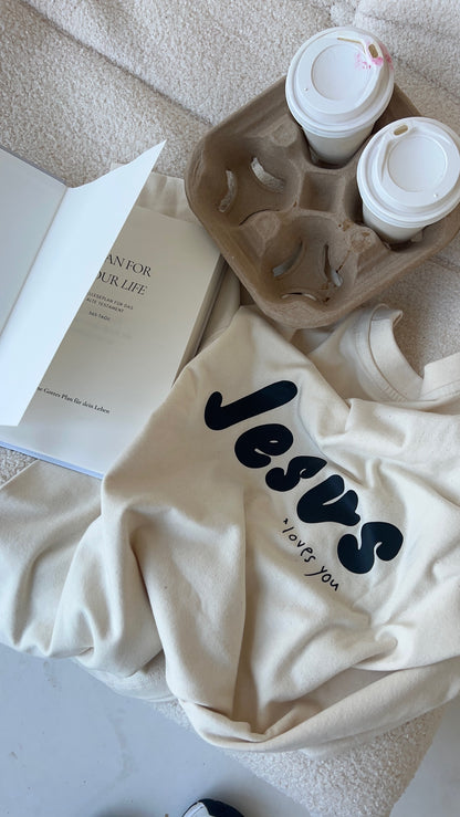 "JESUS LOVES YOU" TSHIRT BEIGE