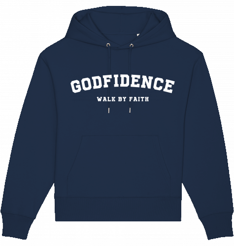 GODFIDENCE WALK BY FAITH BEIGE/BLAU HOODIE