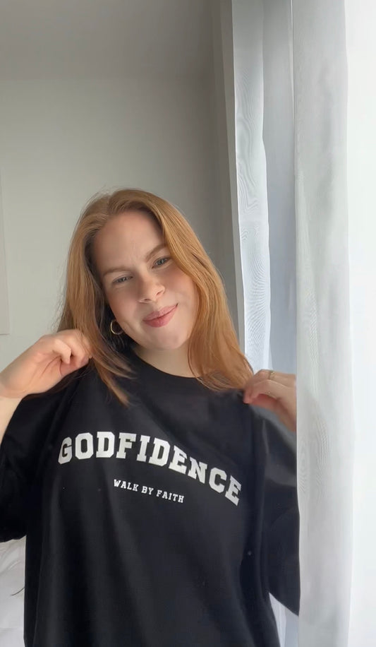 GODFIDENCE COLLEGE OVERSIZED SHIRT