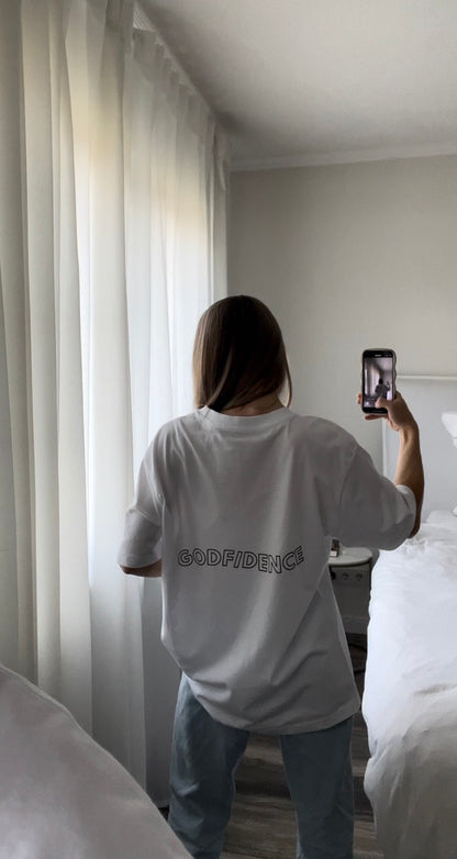 GODFIDENCE BACK SHIRT WEIß