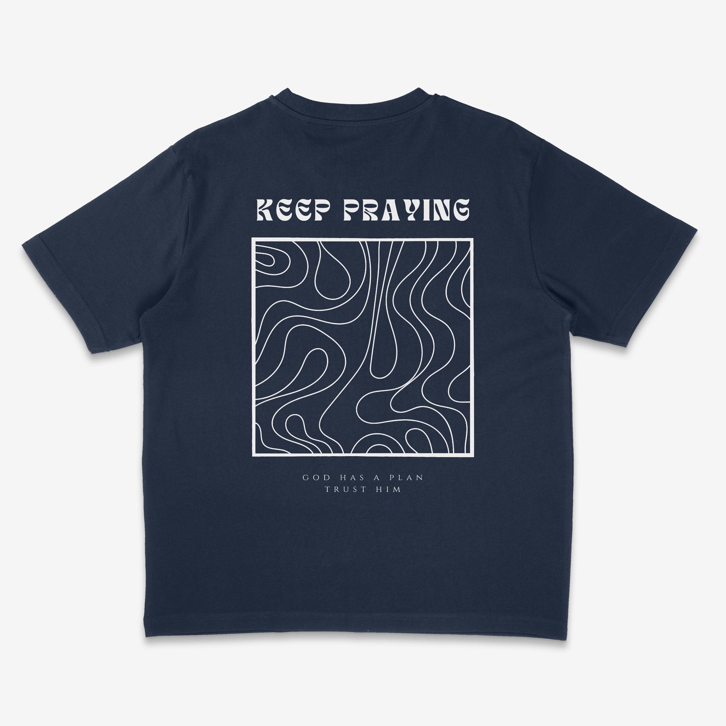 KEEP PRAYING SHIRT BLAU