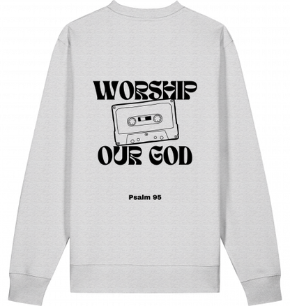 "WORSHIP OUR GOD" SWEATER GRAU