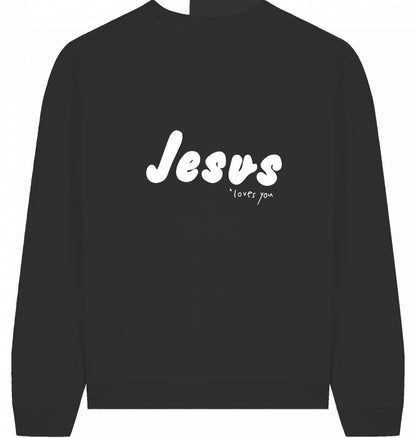 JESUS LOVES YOU Sweater schwarz