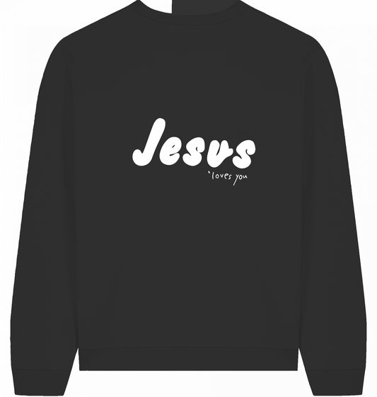 JESUS LOVES YOU Sweater schwarz