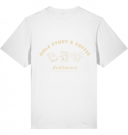 "BIBLE STUDY & COFFEE" TSHIRT BEIGE AUFSCHRIFT