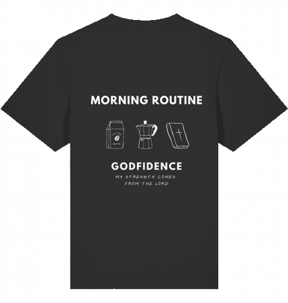 "MORNING ROUTINE" TSHIRT SCHWARZ