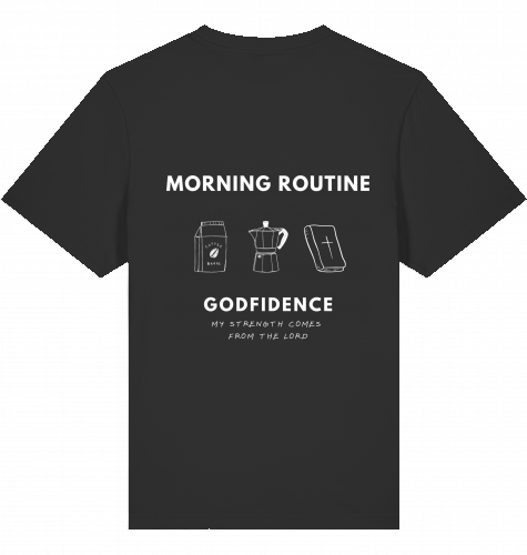 "MORNING ROUTINE" TSHIRT SCHWARZ